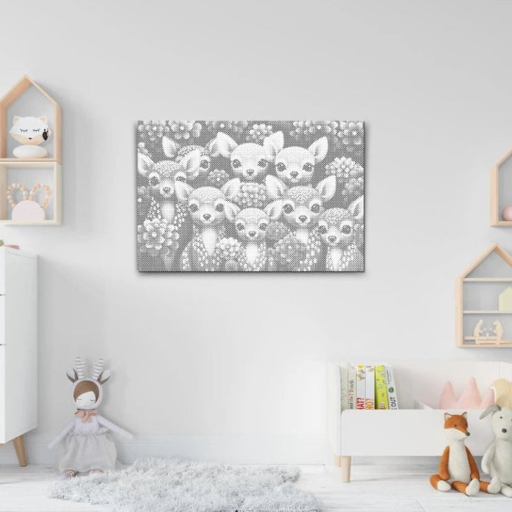 punktmalerei hirschkopf naturmotiv