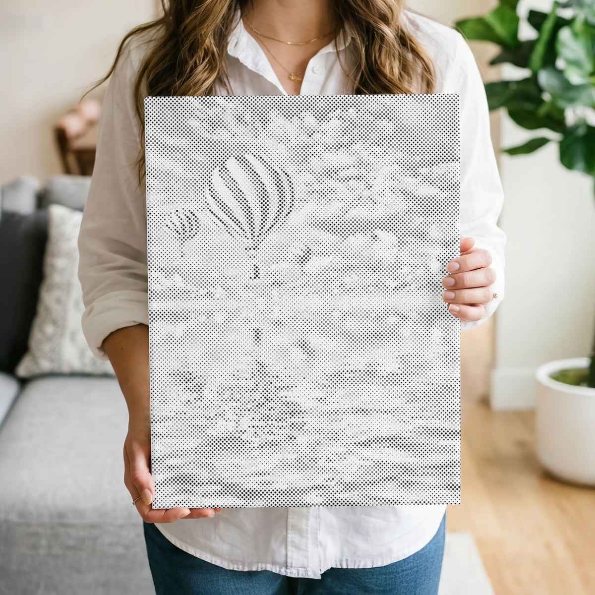Montgolfières sur la mer | Peinture par points