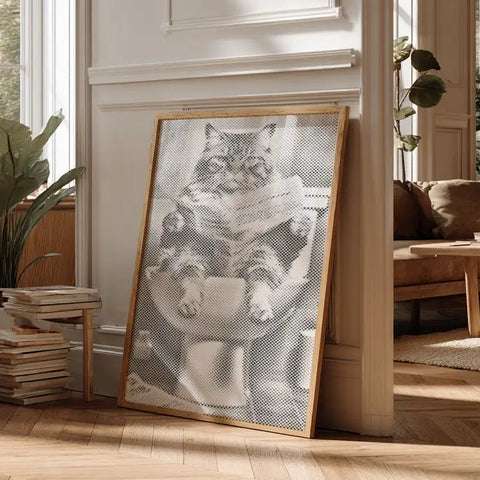 Chat aux toilettes • Peinture par points