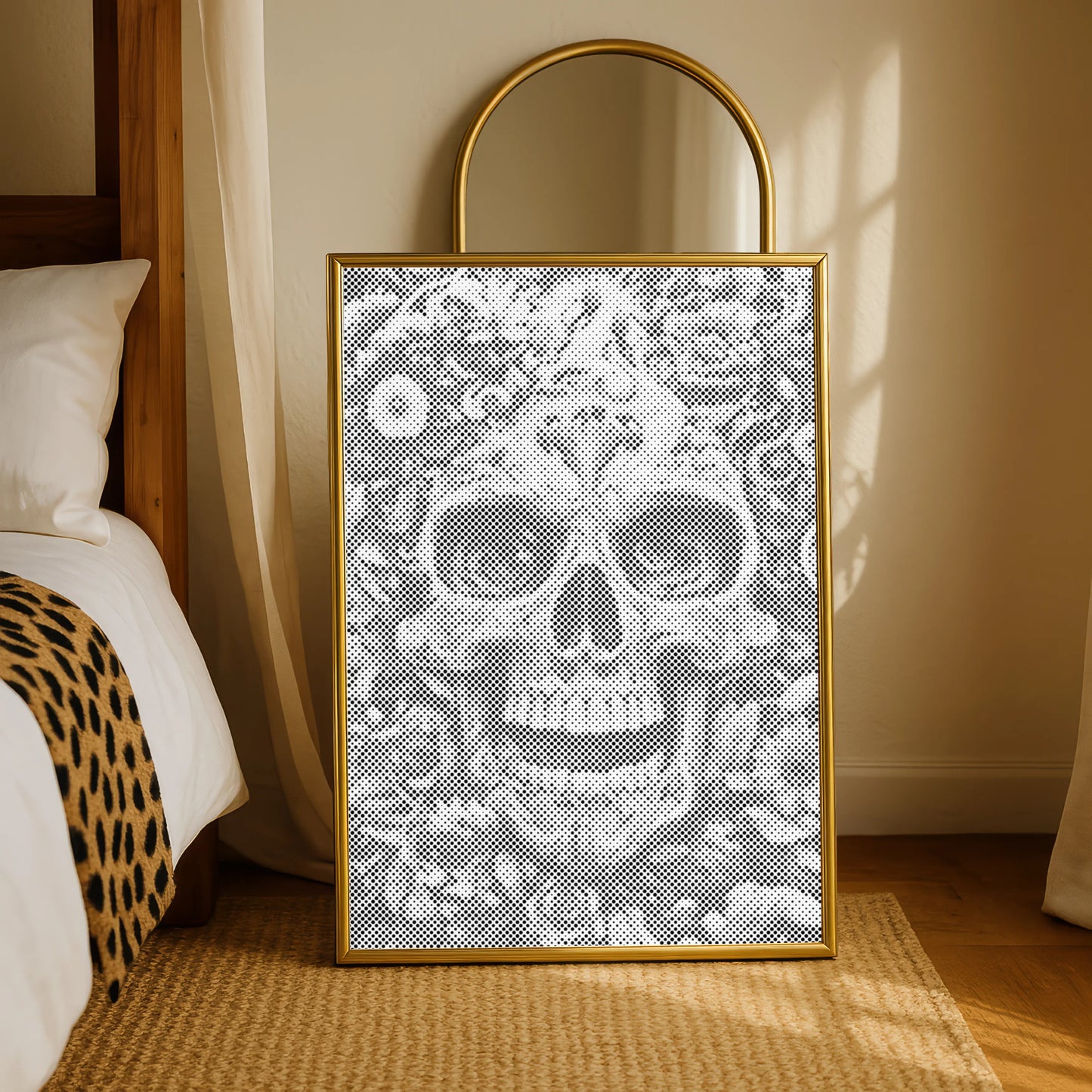 Crâne floral • Peinture par points