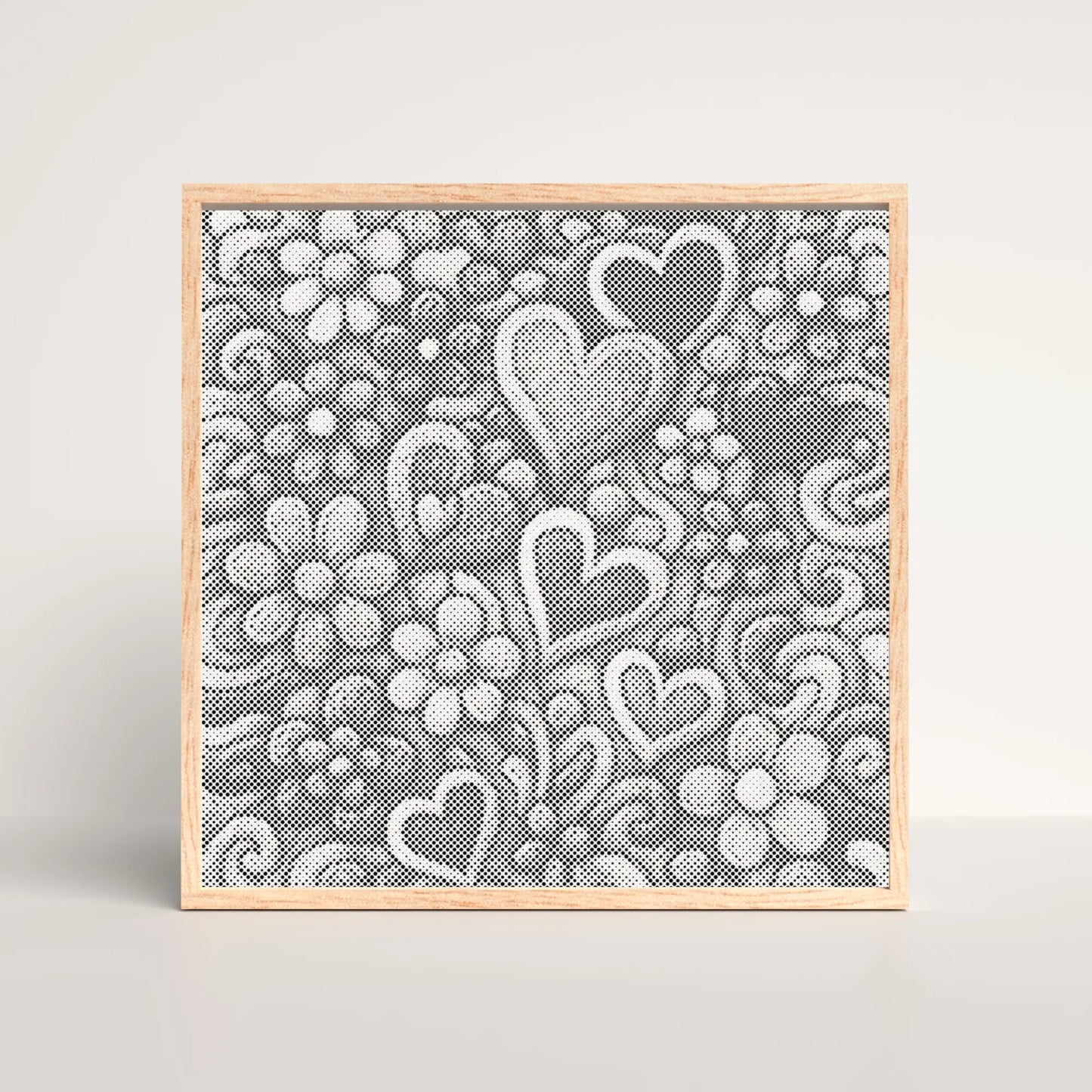Cœurs et fleurs dessinés • Peinture par points