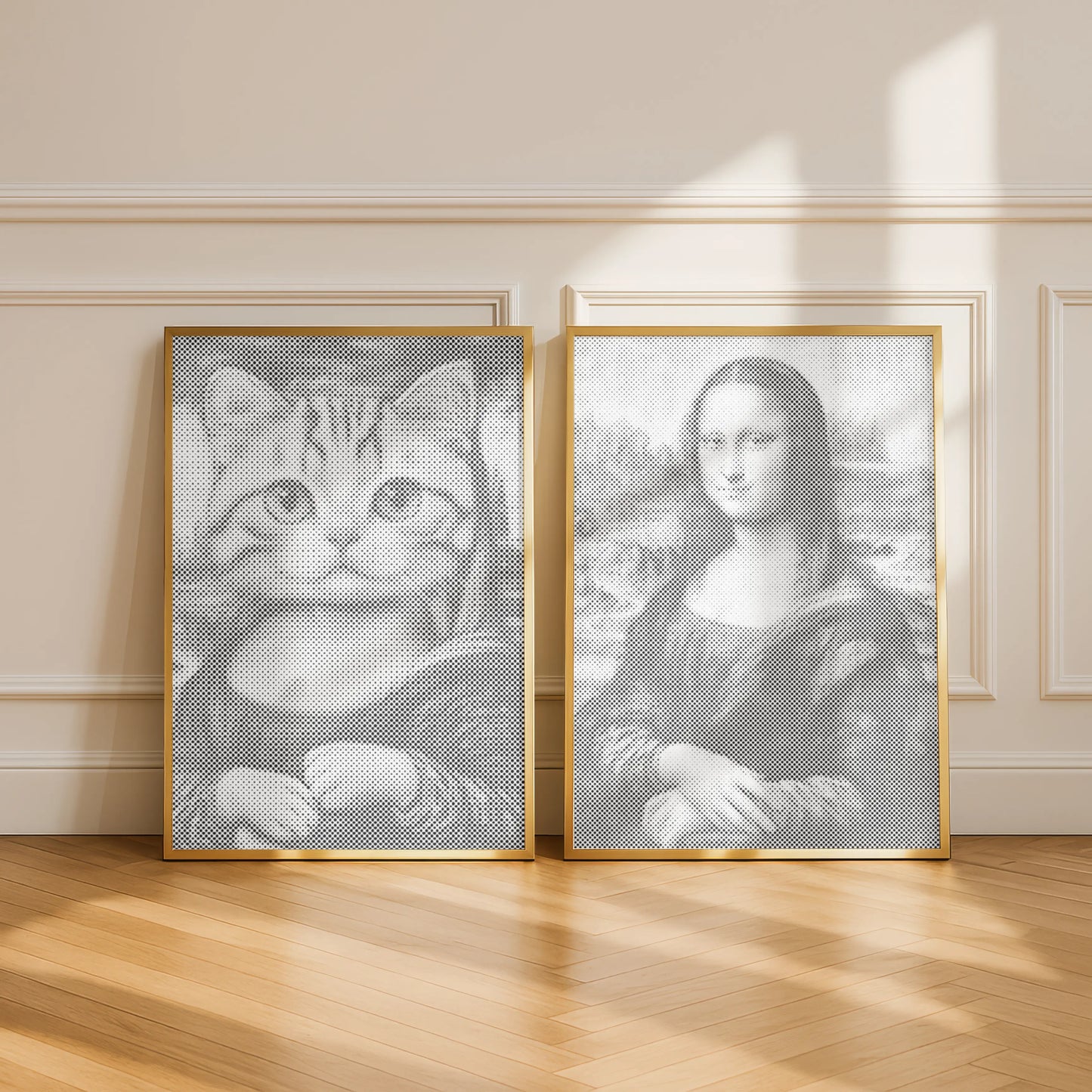 Chat Mona Lisa • Peinture par points
