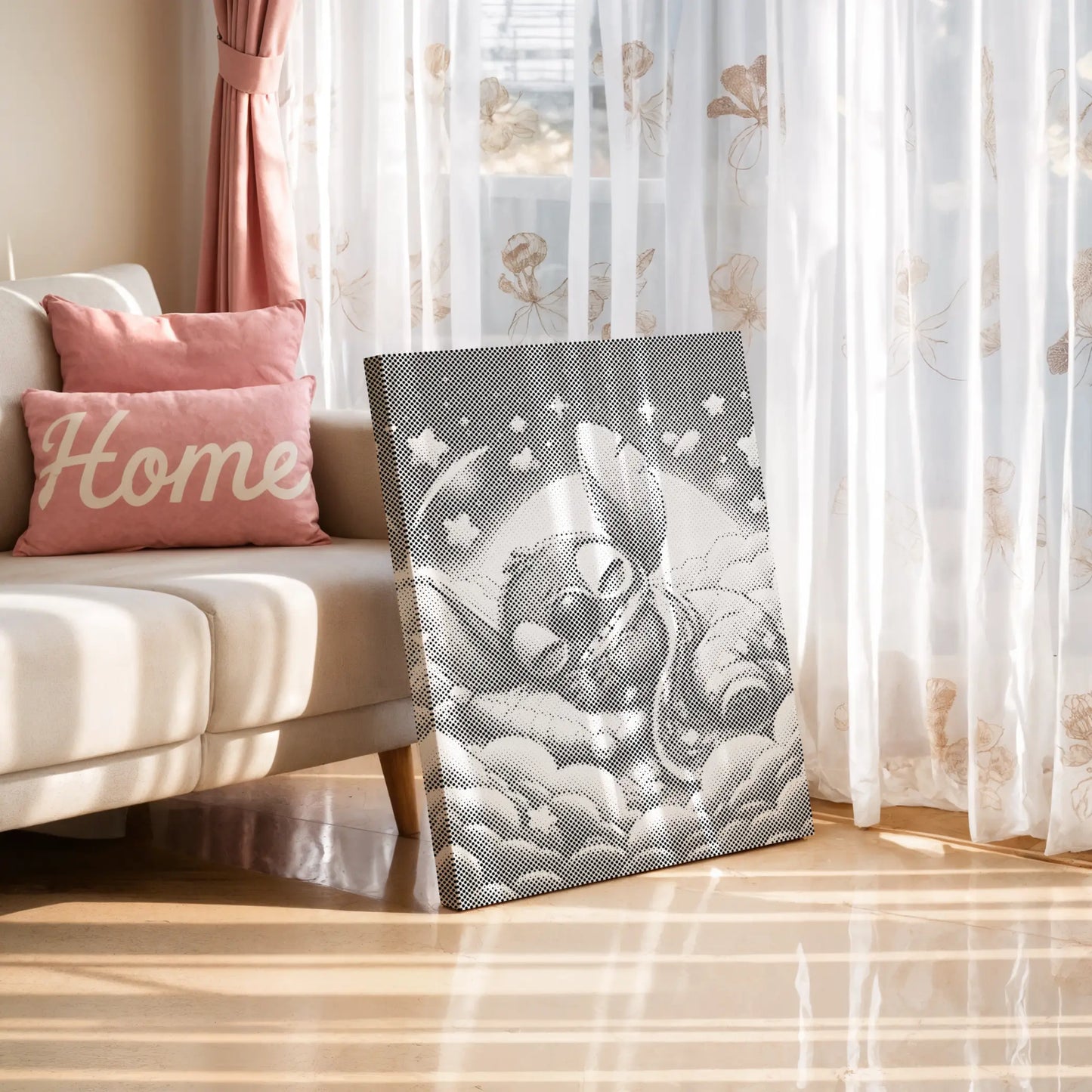 Stitch endormi sur les nuages • Peinture par points