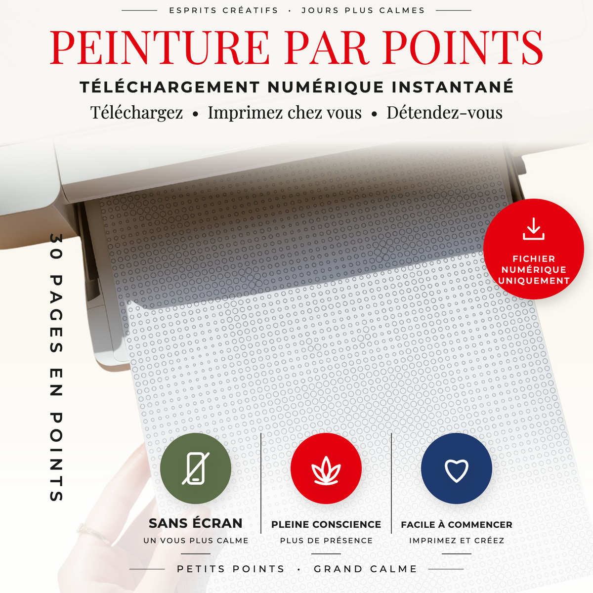 Livre Cosy Christmas de peinture par points à imprimer pour pages A4 et US Letter