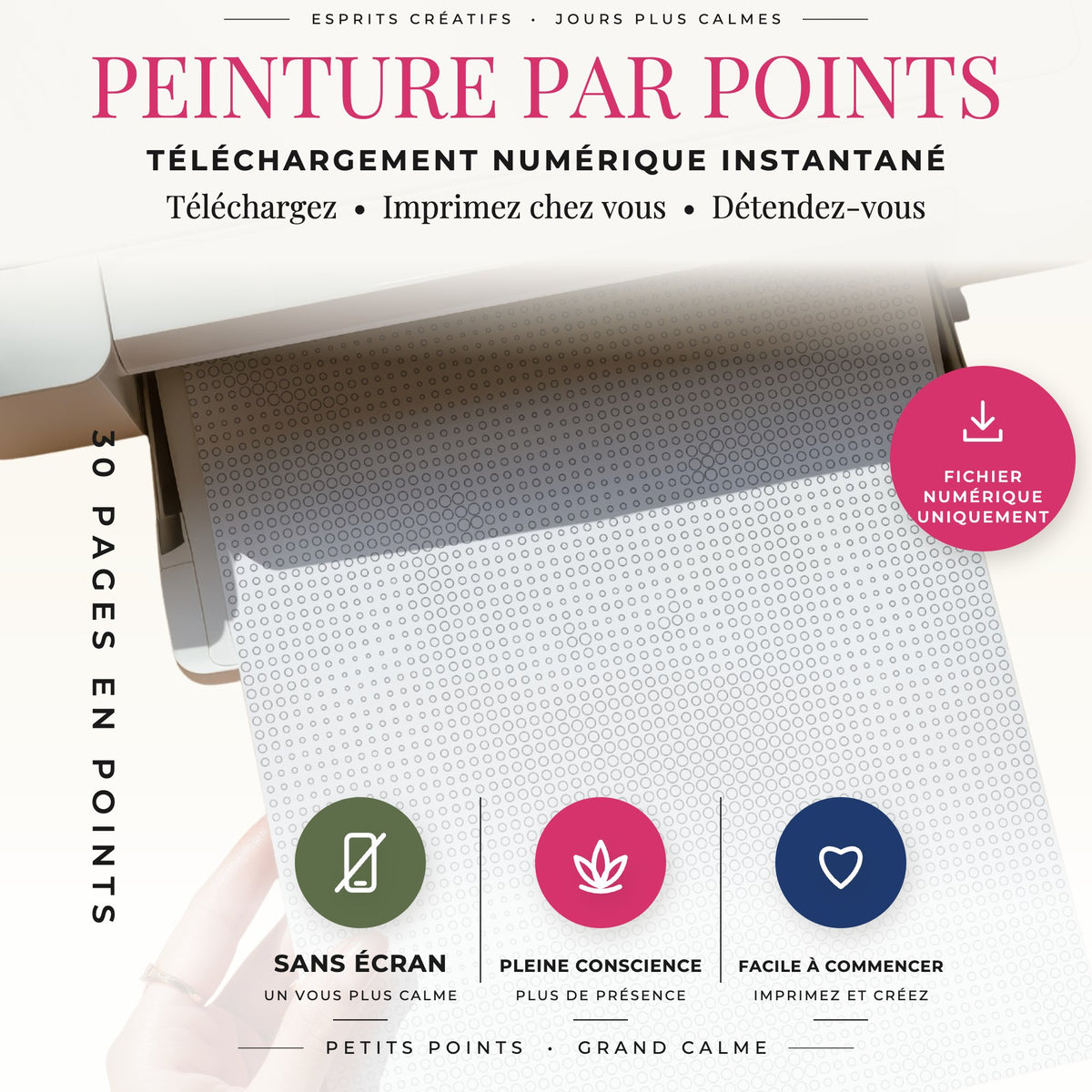 Livre Fleurs de peinture par points à imprimer pour pages A4 et US Letter