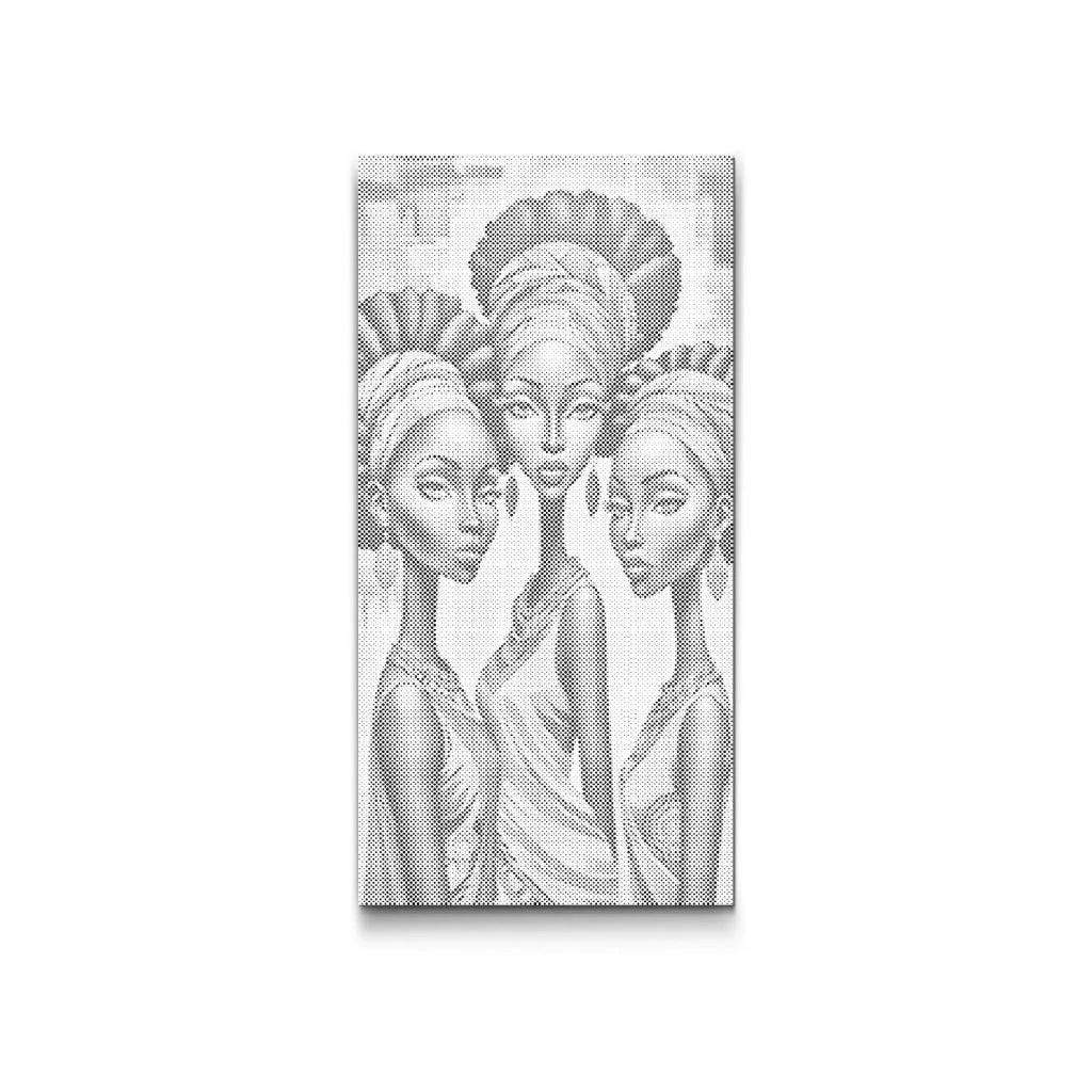 dot painting drei afrikanische frauen motiv