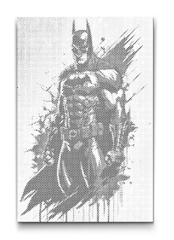 BATMAN™ lizenziertes Dot Painting – Dark Knight mit Cape, dynamischer Stil