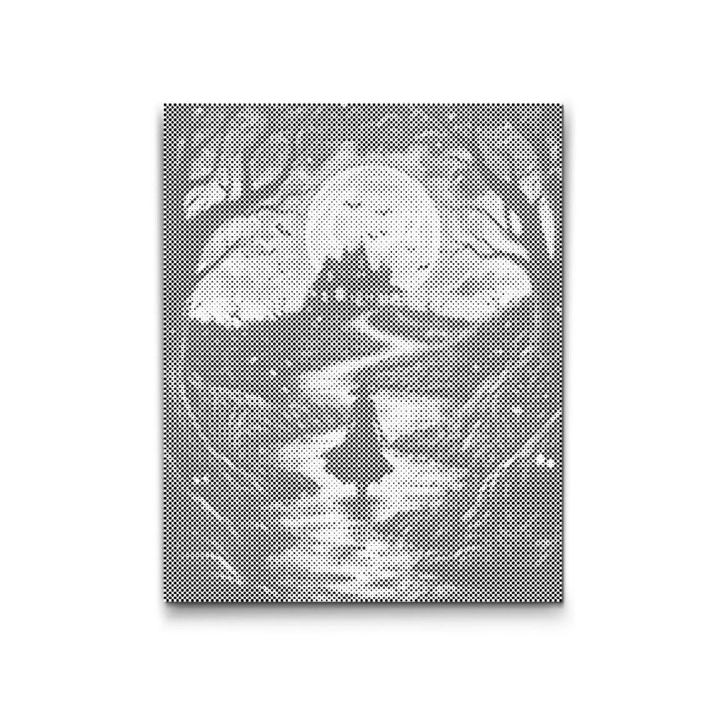 Dot Painting: Waldpfad zum Spukhaus bei Vollmond und Fledermäusen