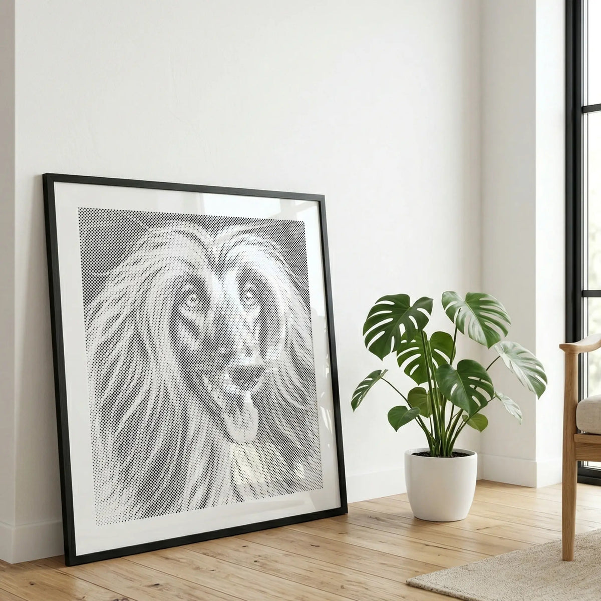 Afghanischer Windhund | Peinture par Points Artisanale Kit Complet en œuvre de peinture par points terminée