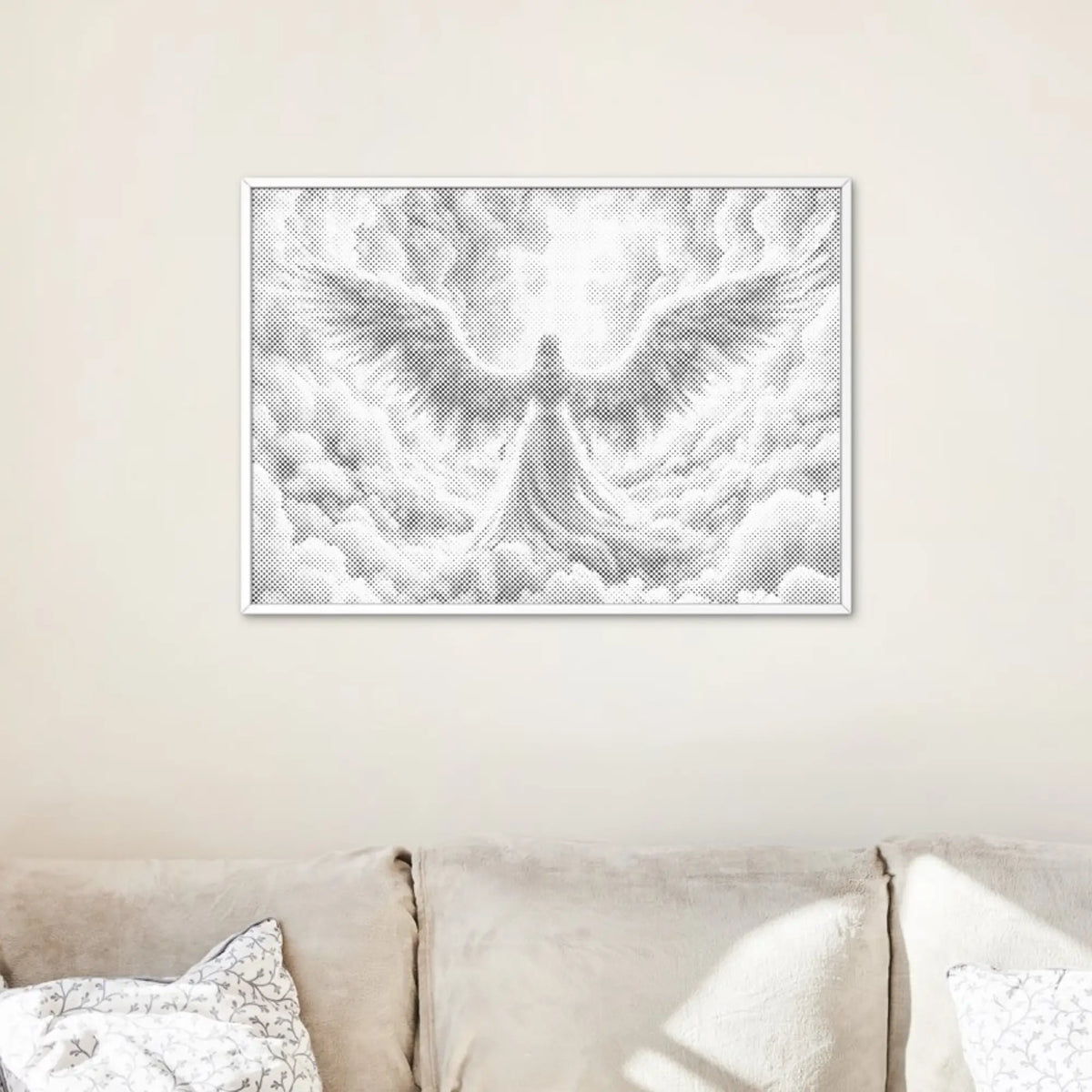 Angel Wings | Peinture par Points Artisanale Kit Complet en œuvre de peinture par points terminée