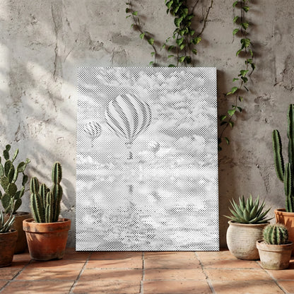 Montgolfières sur la mer | Peinture par points