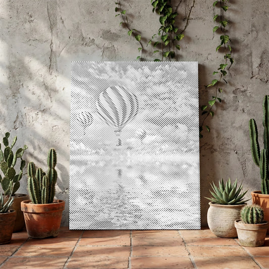 Montgolfières sur la mer | Peinture par points