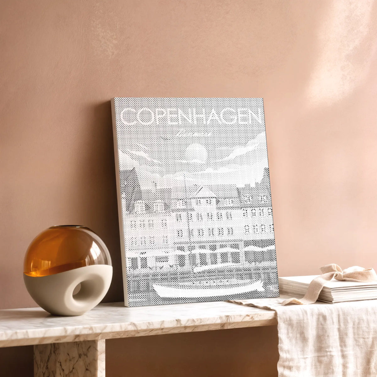 Copenhague Nyhavn • Peinture par points en œuvre de peinture par points terminée