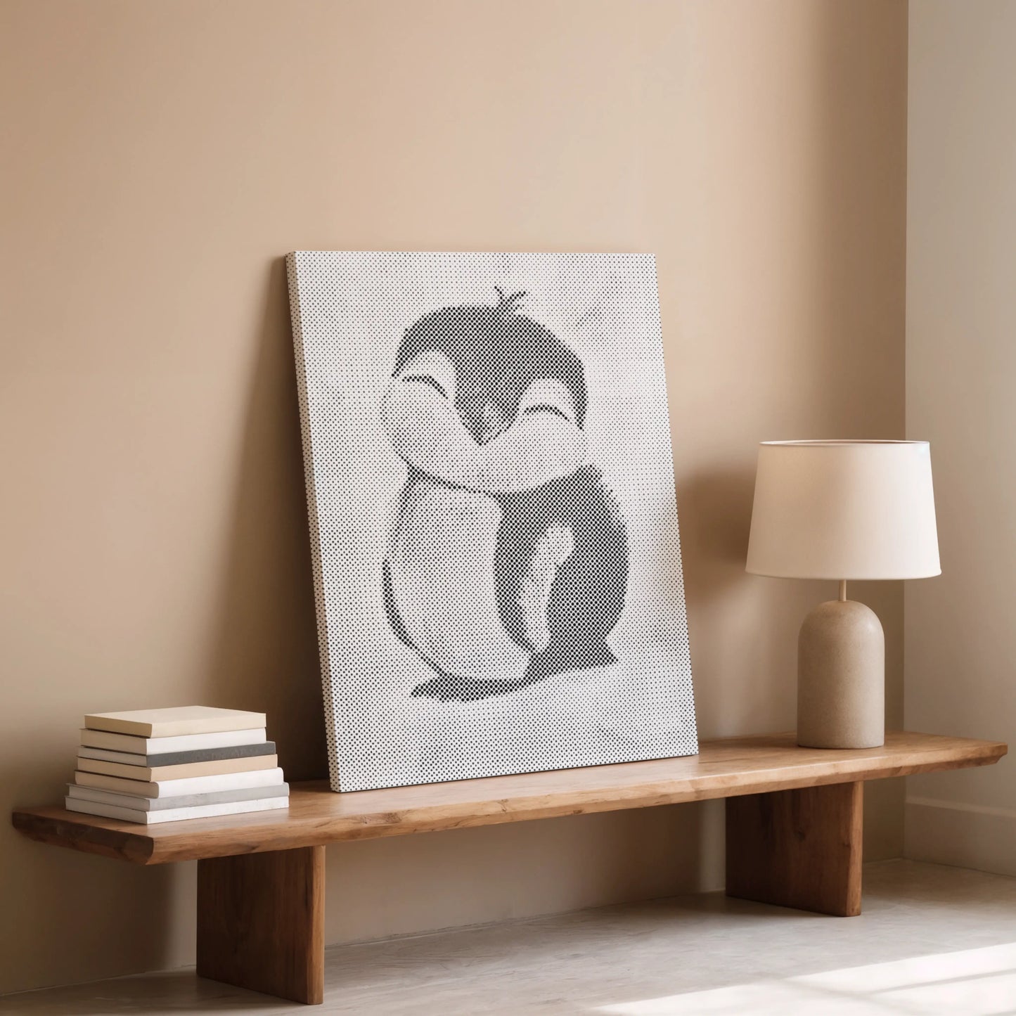 Bébé pingouin mignon • Peinture par points