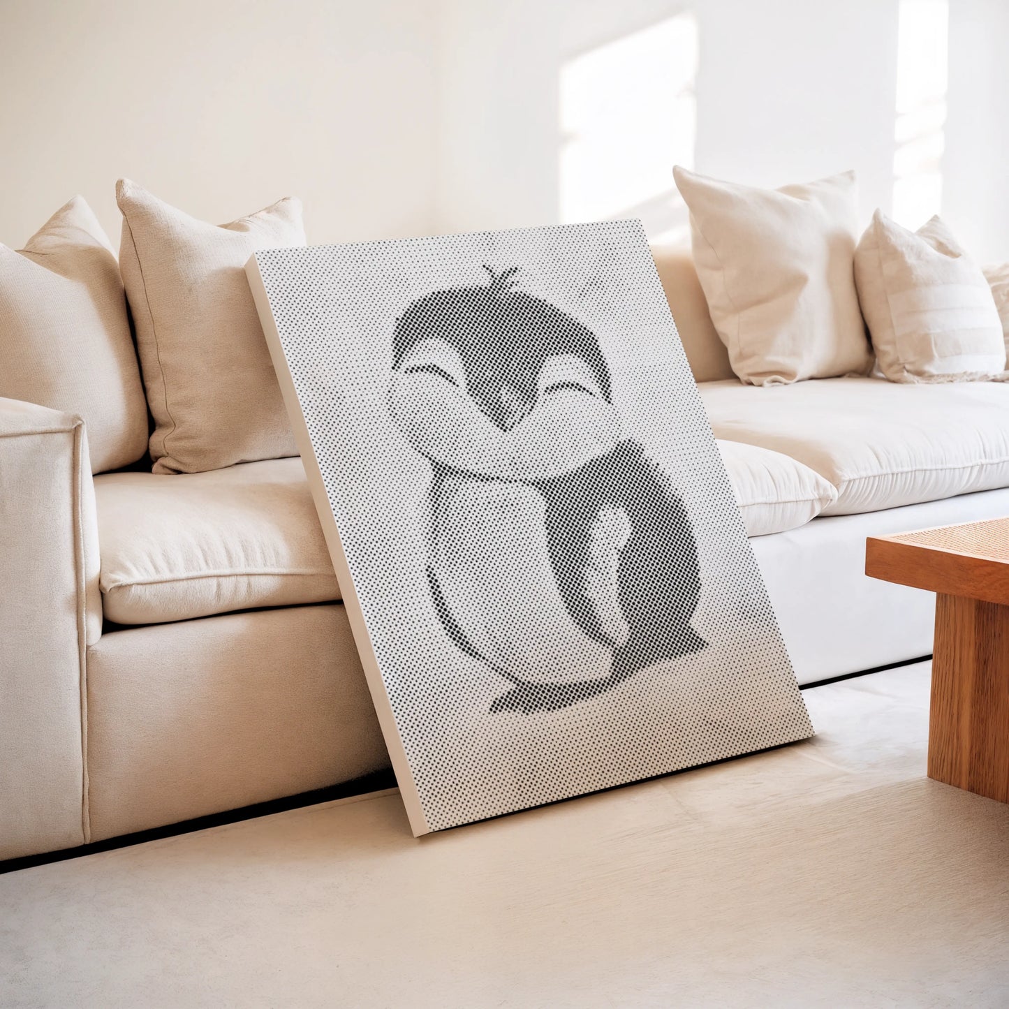 Bébé pingouin mignon • Peinture par points