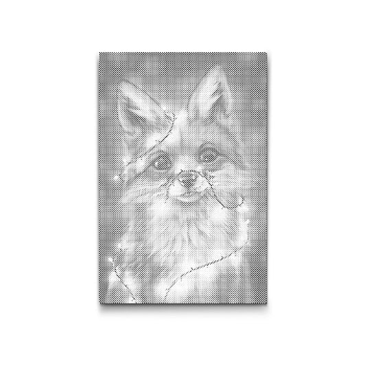 Dot Painting eines zauberhaften Fuchses – detailreiche Punktmalerei mit weicher Ausstrahlung