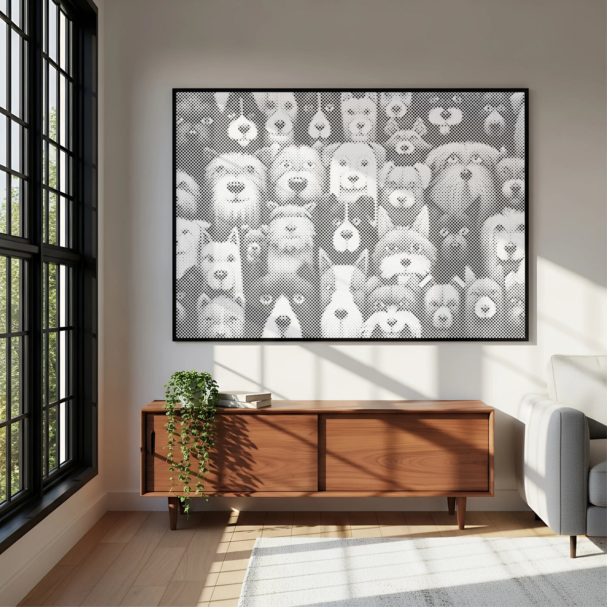 Hunde, Hunde, Hunde | Peinture par Points Artisanale Kit Complet en œuvre de peinture par points terminée