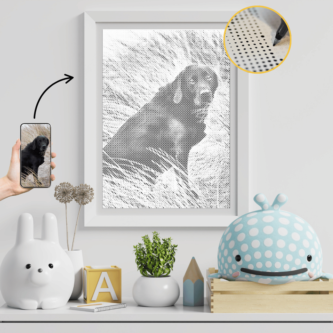 Dot Painting Portrait – Foto in handgemaltes Kunstwerk verwandelt