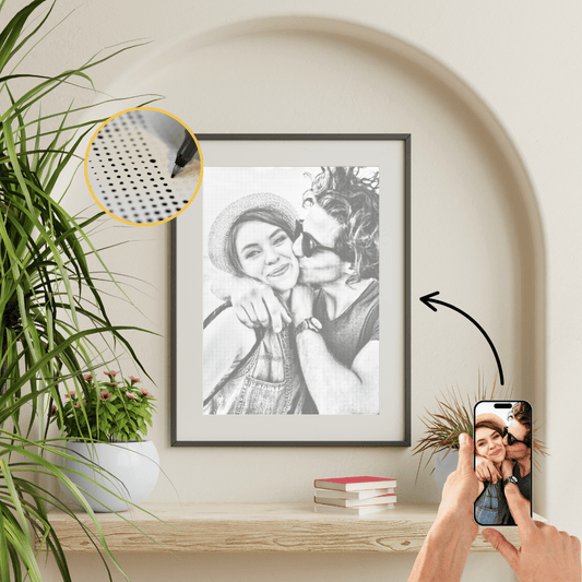 Dot Painting nach Kundenfoto – handgemalte Punktmalerei als Wandbild