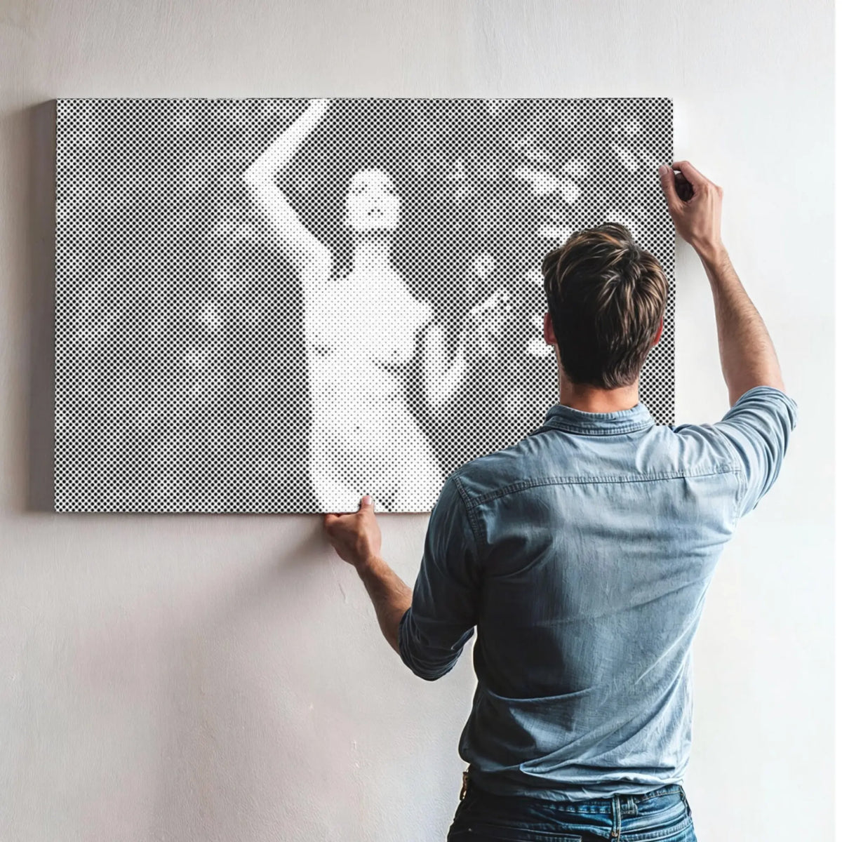 Frau in der Nature et Élément Naturel | Peinture par Points Artisanale Kit Complet en œuvre de peinture par points terminée