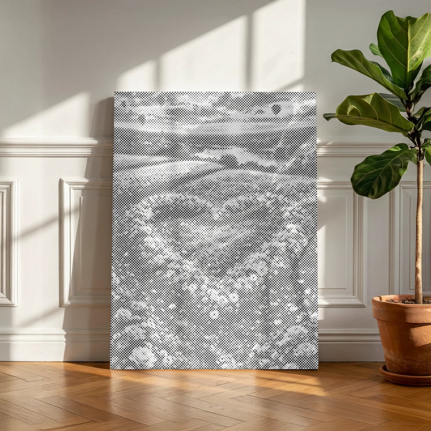 Cœur fleuri au coucher du soleil• Peinture par points