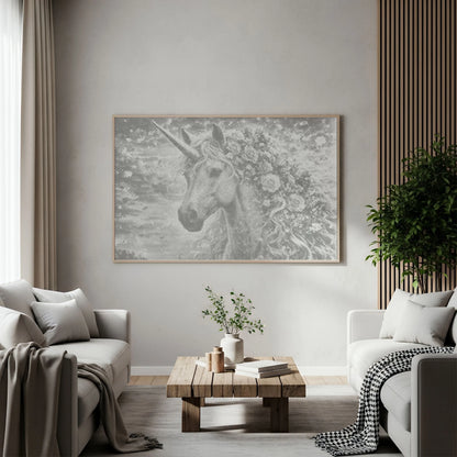Licorne florale • Peinture par points