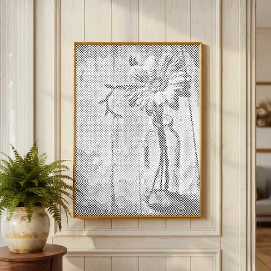 Fleur et Botanique Naturelle im Glas Stillleben | Peinture par Points Artisanale Kit Complet