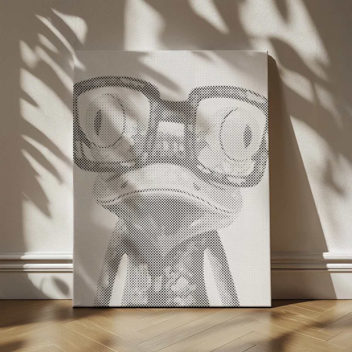 Frosch mit Brille | Peinture par Points Artisanale Kit Complet en œuvre de peinture par points terminée