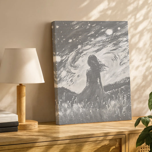 Mädchen unter Sternen | Peinture par Points Artisanale Kit Complet