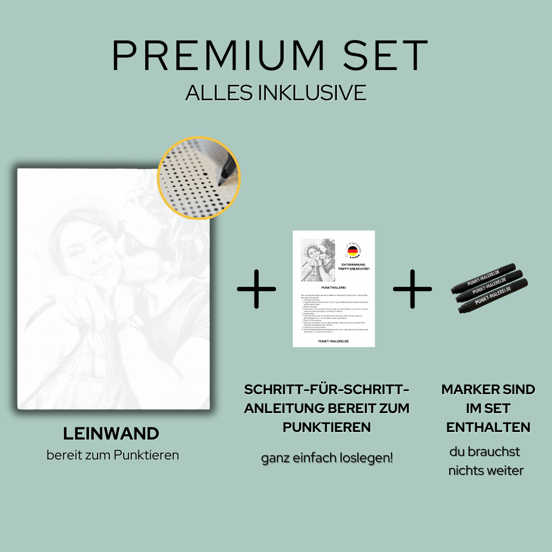 Handgemaltes Dot Art Wandbild basierend auf Kundenfoto