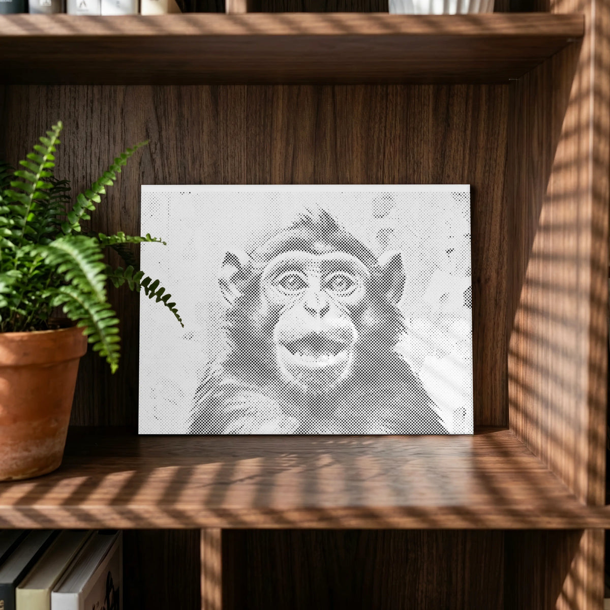 Fröhlicher Affe | Peinture par Points Artisanale Kit Complet en œuvre de peinture par points terminée