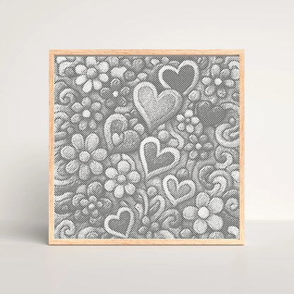 Cœurs et fleurs dessinés • Peinture par points