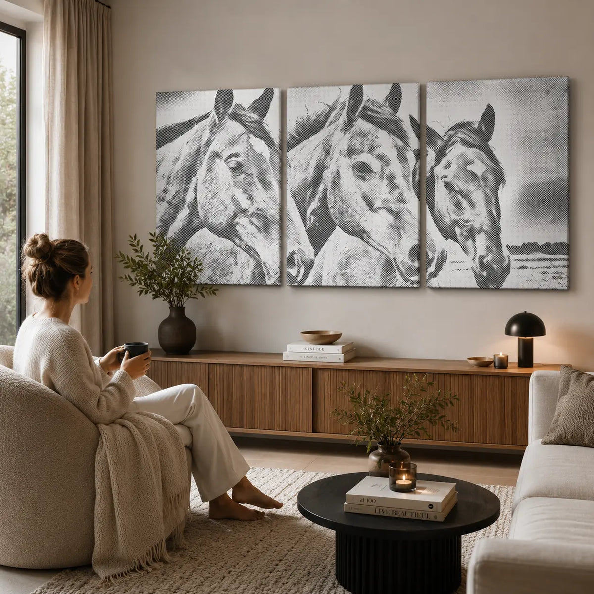 Pferdefreunde | Peinture par Points Artisanale Kit Complet en œuvre de peinture par points terminée
