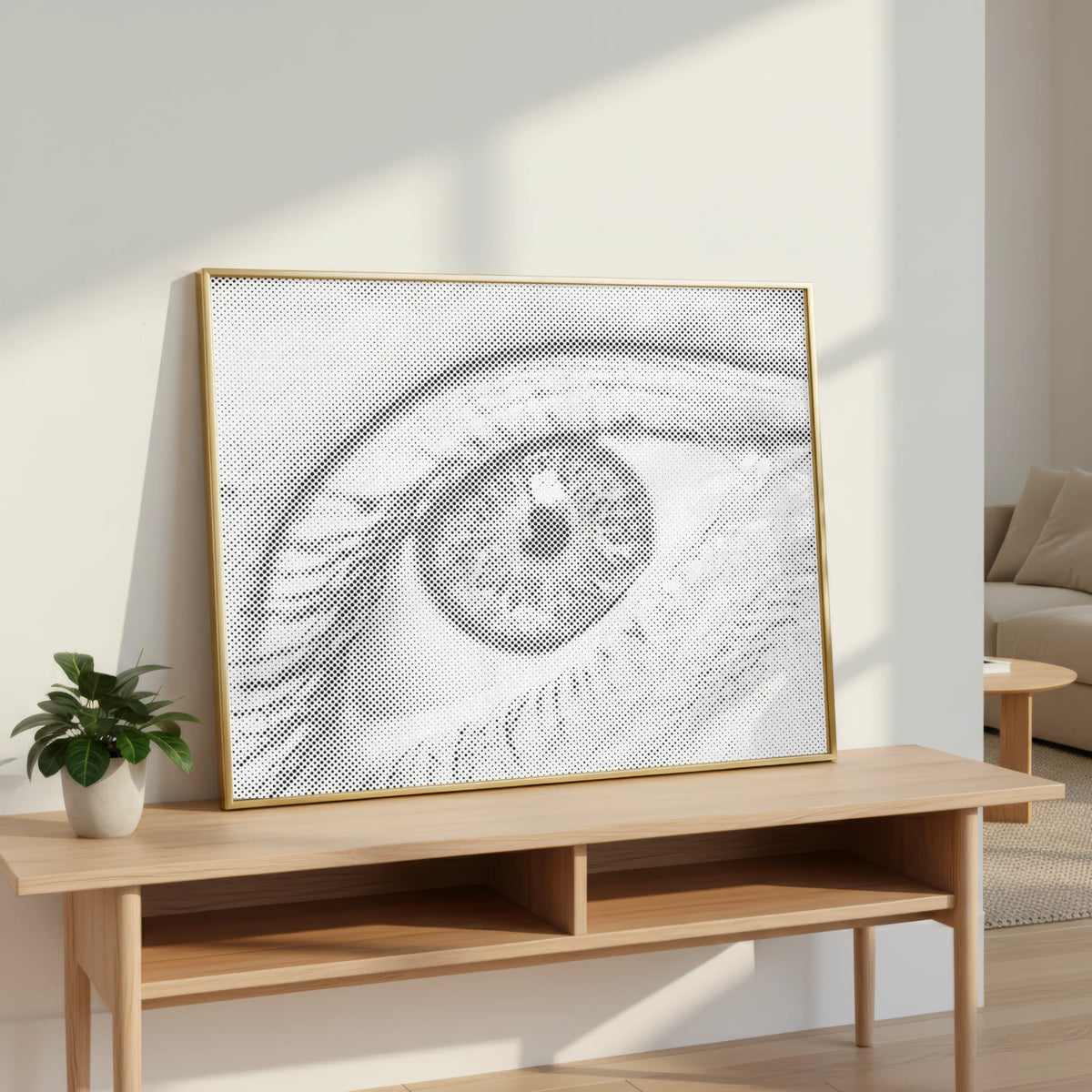 Menschliches Auge | Peinture par Points Artisanale Kit Complet en œuvre de peinture par points terminée