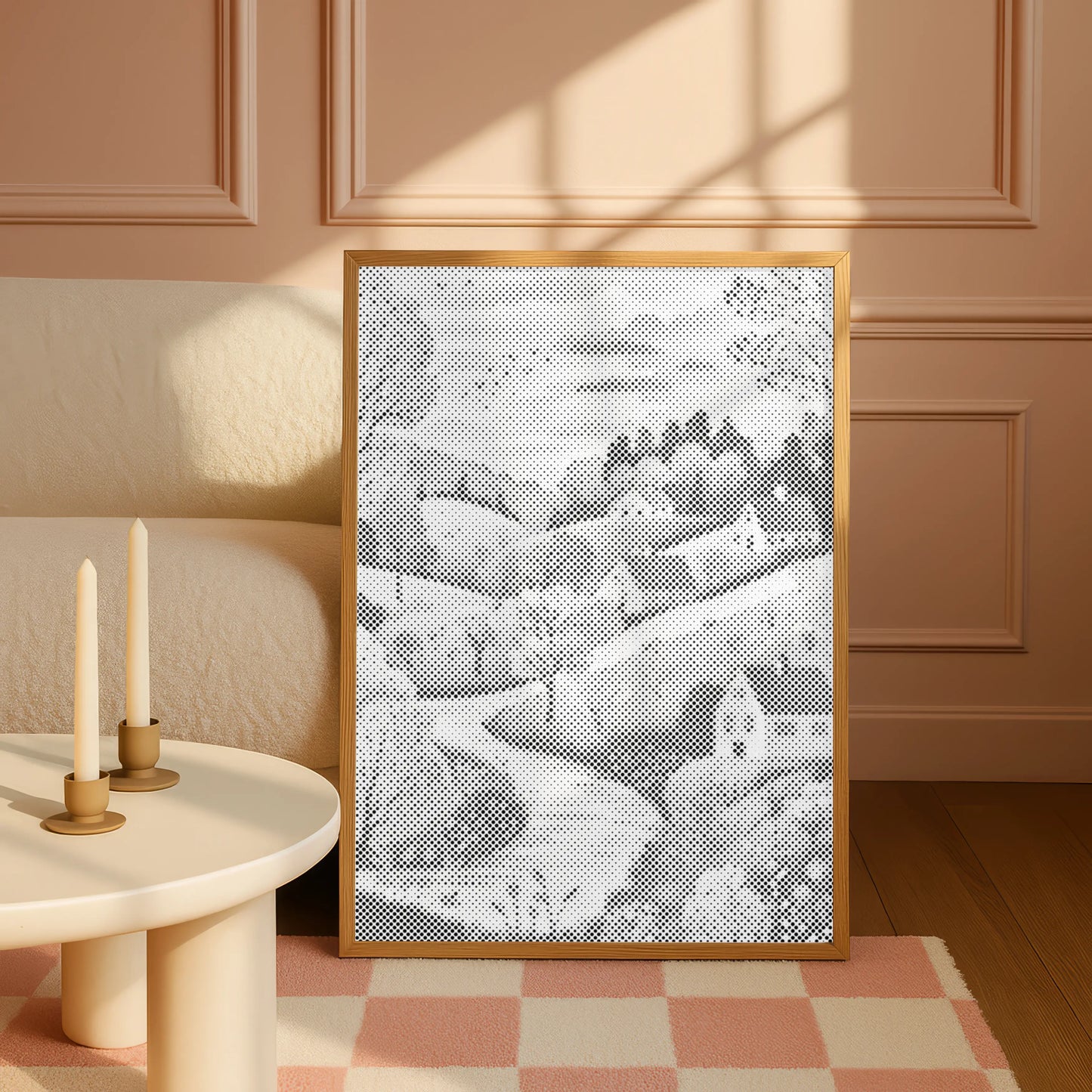 Paysage idyllique avec maisons • Peinture par points