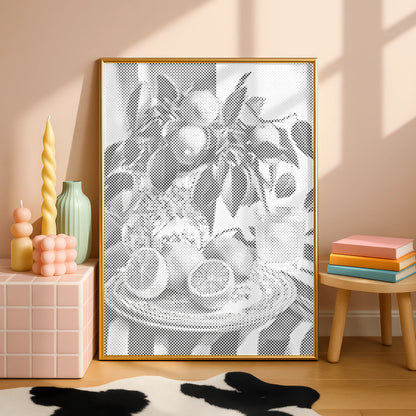 Orangen Stillleben | Peinture par Points Artisanale Kit Complet