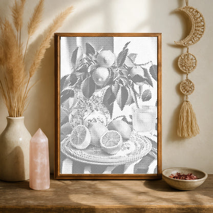 Orangen Stillleben | Peinture par Points Artisanale Kit Complet