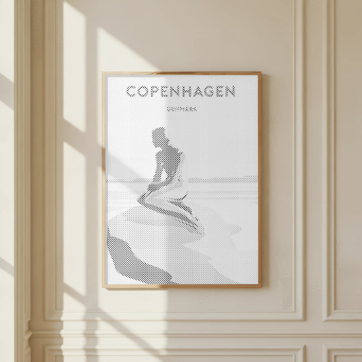 La Petite Sirène de Copenhague • Peinture par points en œuvre de peinture par points terminée