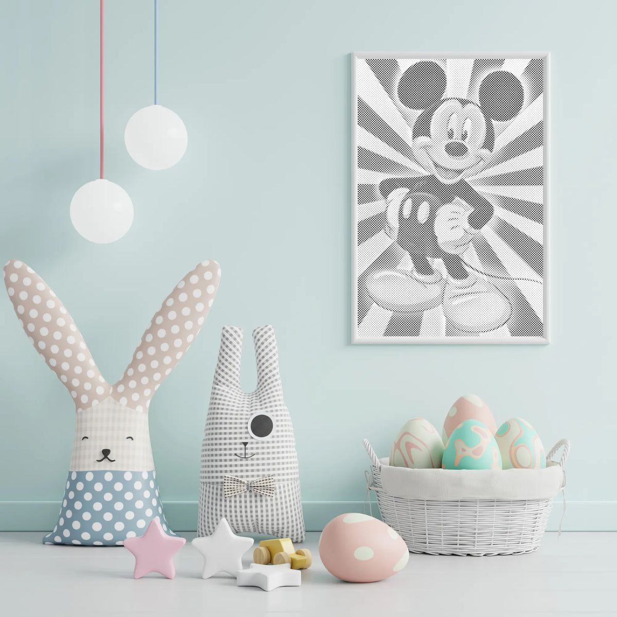 Mickey Mouse • Peinture par points en œuvre de peinture par points terminée