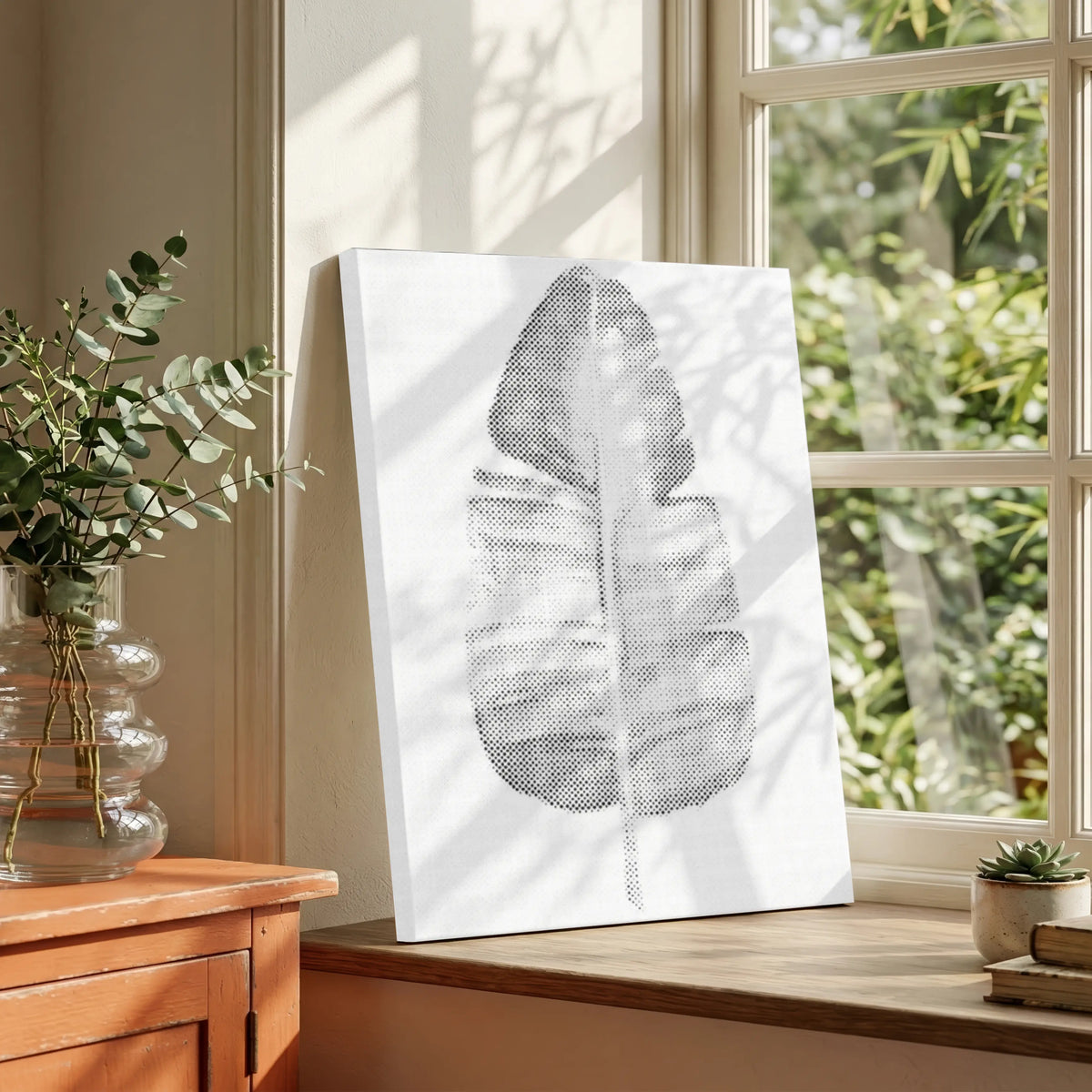 Banane minimaliste • Peinture par points en œuvre de peinture par points terminée