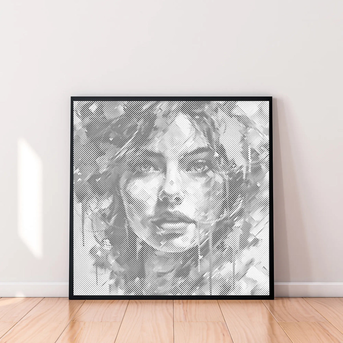 Portrait de femme moderne • Peinture par points en œuvre de peinture par points terminée
