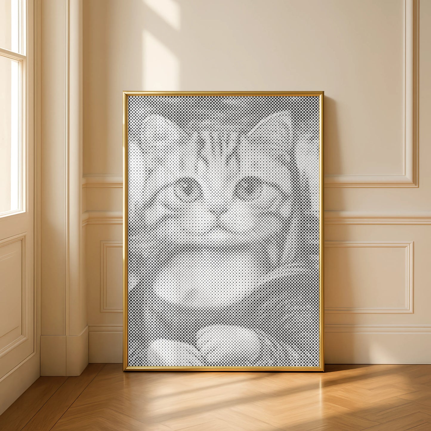 Chat Mona Lisa • Peinture par points