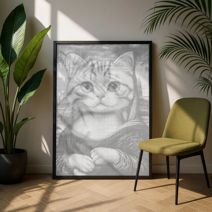 Chat Mona Lisa • Peinture par points