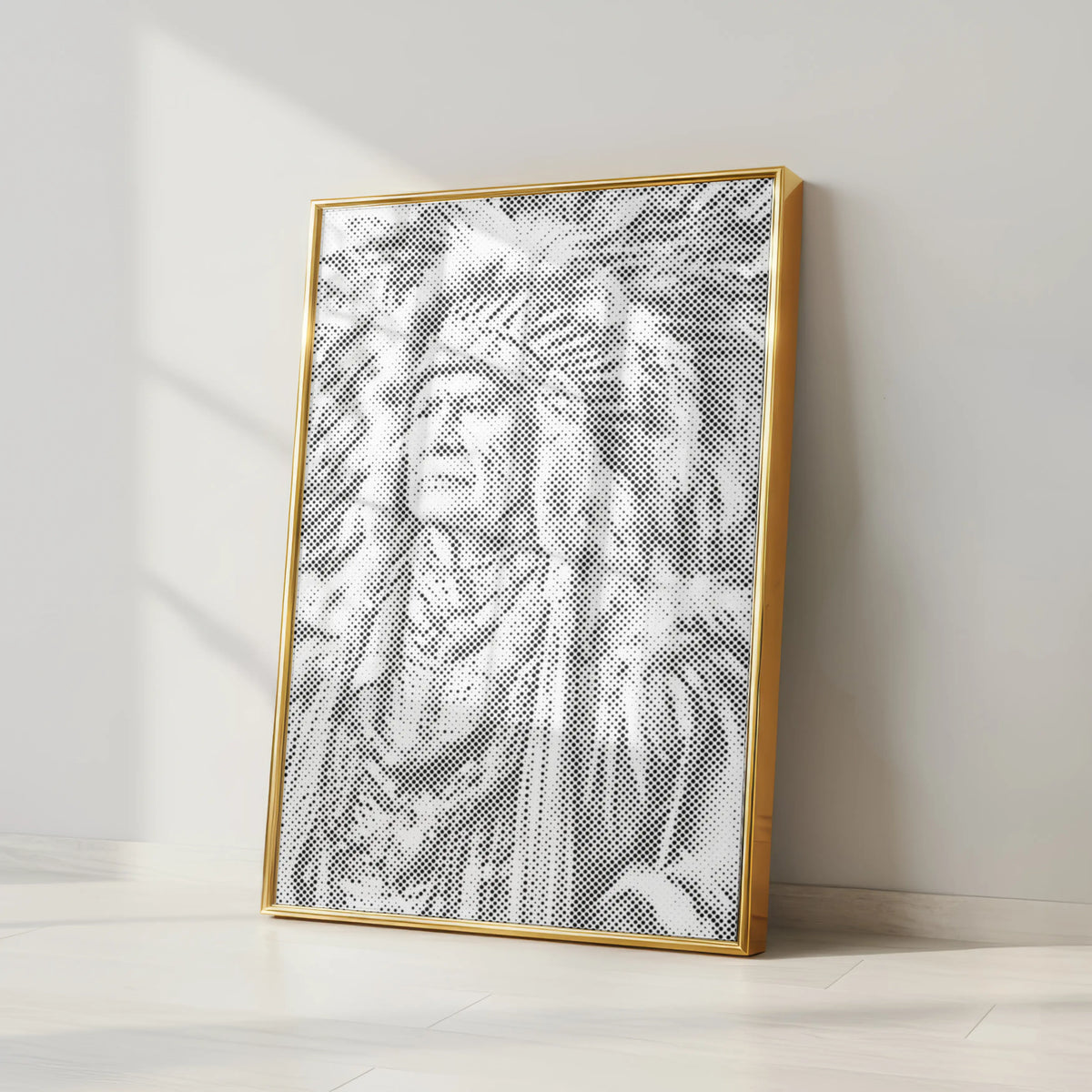 Indianerhäuptling | Peinture par Points Artisanale Kit Complet en œuvre de peinture par points terminée