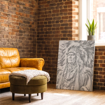 Indianerhäuptling | Peinture par Points Artisanale Kit Complet