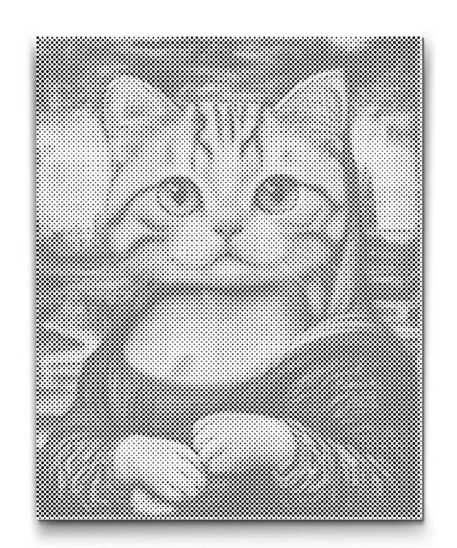 Mona Lisa Katze als schwarz weiss Dot Art Wandkunst