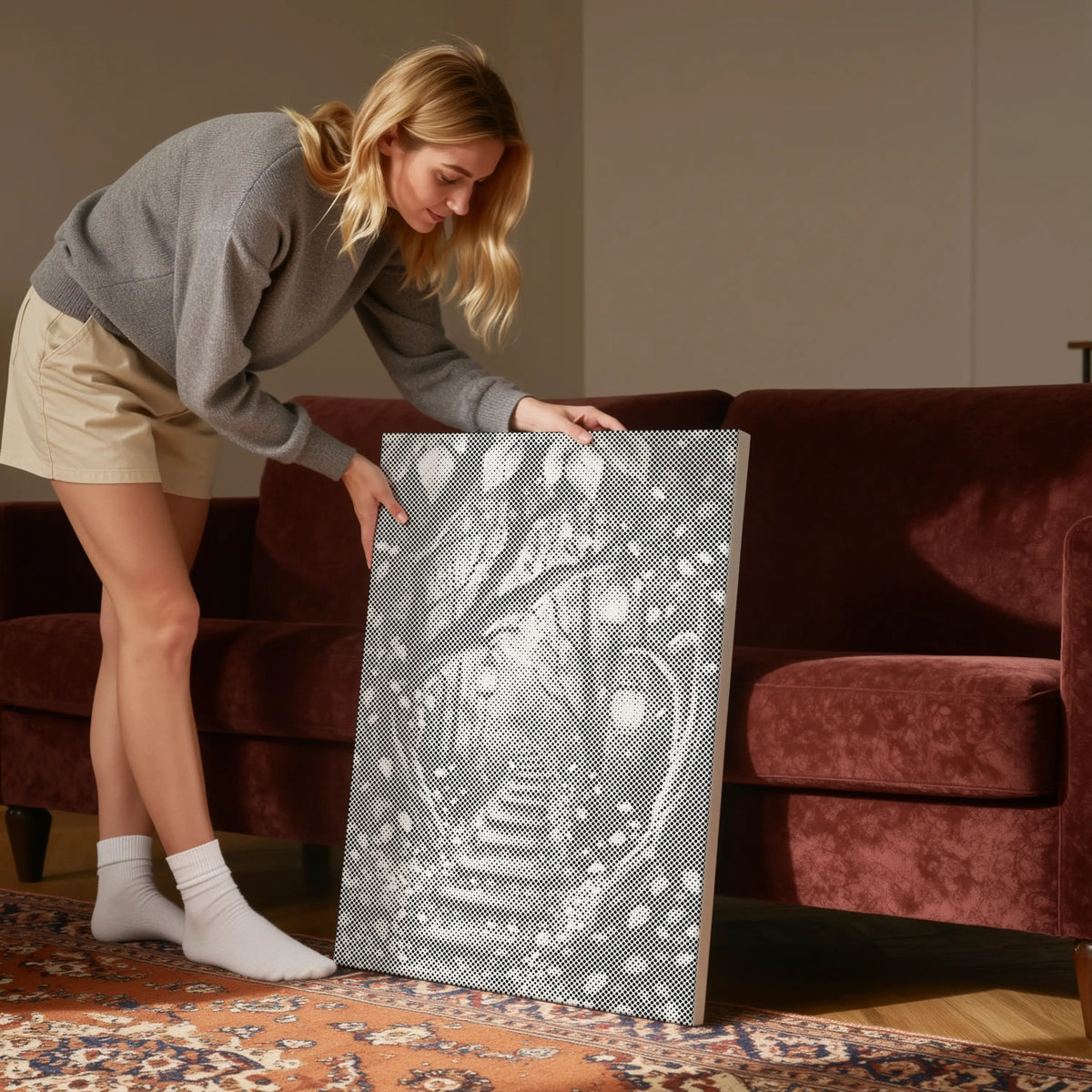 Chemin de lumière en forêt • Peinture par points en œuvre de peinture par points terminée
