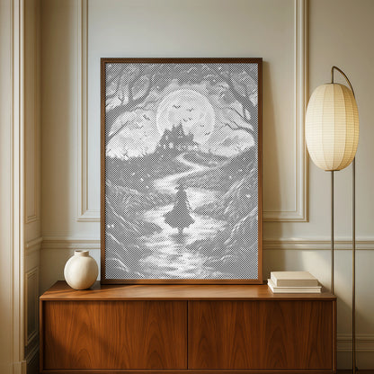 Chemin vers la maison hantée • Peinture par points