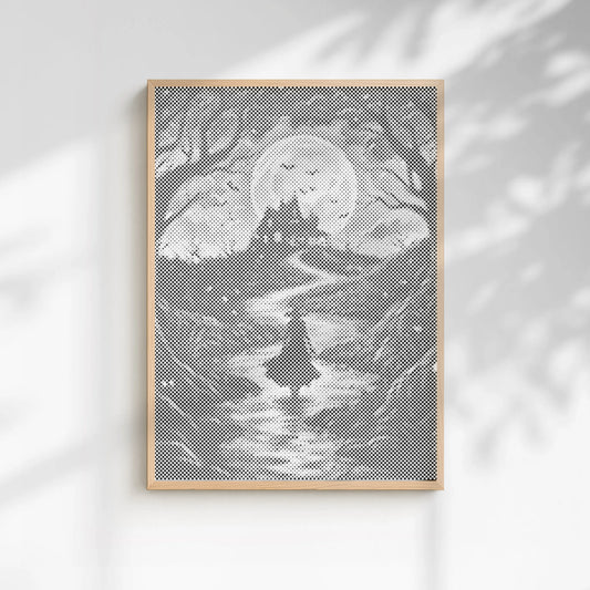 Chemin vers la maison hantée • Peinture par points