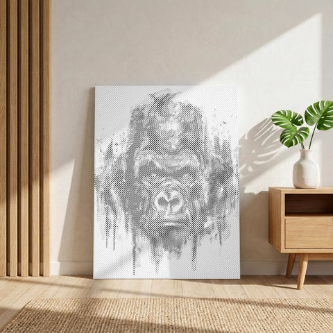 Regard Sauvage Gorille • Peinture par points